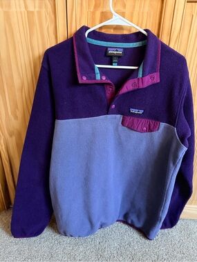 Patagonia Synchilla Fleece Pullover in Deep Purple with Teal Trim